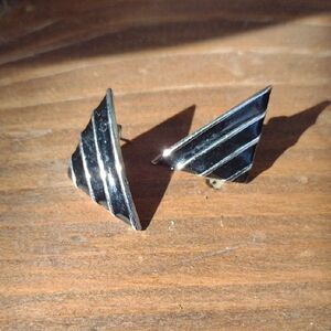 🔥3 for $33🔥Vintage Geometric Silver-Tone Triangle Earrings